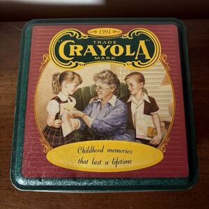 Crayola Tin Box 1994 Made in USA Childhood Coloring Grandma Gift Box